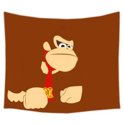 Donkey Kong Pattern Tapestry Decorative Wall Hanging Carpet Bedding Outlet Door Curtain Textiles 4 - Donkey Kong Merch