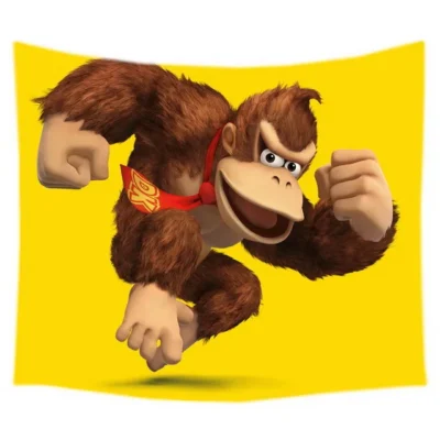 Donkey Kong Wall Hanging Tapestry Bed Manta Yoga Mat Beach Blanket Camping Mattress Sleeping Pad 5 - Donkey Kong Merch