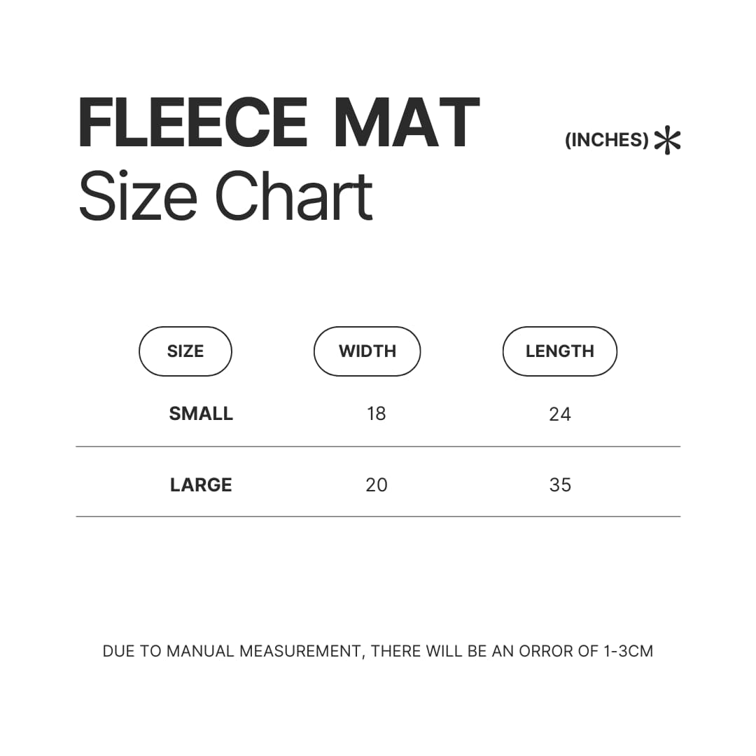 Fleece Mat Size Chart - Donkey Kong Merch