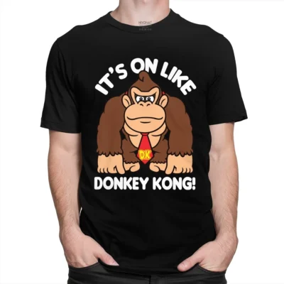 Funny Men T Shirts It s On Donkey Kong T shirt Short Sleeve Soft Cotton Tee 1 - Donkey Kong Merch