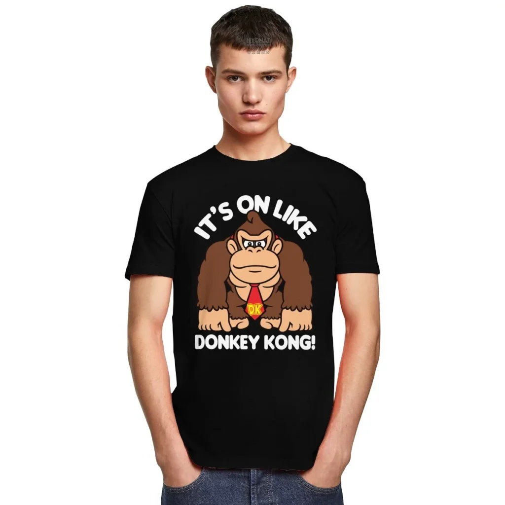 Funny Men T Shirts It s On Donkey Kong T shirt Short Sleeve Soft Cotton Tee 4 - Donkey Kong Merch