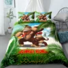 Monkey Cartoon Donkey Kong Duvet Cover Set King Queen Double Full Twin Single Size Bed Linen - Donkey Kong Merch