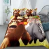 Monkey Cartoon Donkey Kong Duvet Cover Set King Queen Double Full Twin Single Size Bed Linen 4 - Donkey Kong Merch