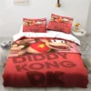 Monkey Cartoon Donkey Kong Fashion Cartoon Duvet Cover Set Three piece Bed Set King Size Double 10 - Donkey Kong Merch