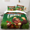 Monkey Cartoon Donkey Kong Fashion Cartoon Duvet Cover Set Three piece Bed Set King Size Double 14 - Donkey Kong Merch