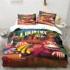 Monkey Cartoon Donkey Kong Fashion Cartoon Duvet Cover Set Three piece Bed Set King Size Double 15 - Donkey Kong Merch