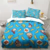 Monkey Cartoon Donkey Kong Fashion Cartoon Duvet Cover Set Three piece Bed Set King Size Double 2 - Donkey Kong Merch